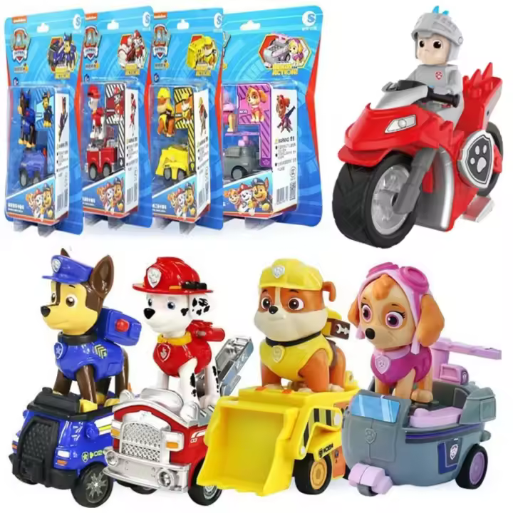 Vehículo genuino de la Patrulla Canina Chase Skye Marshall, juego de coches extraíbles, bloques de construcción, figura de Ryder, juguetes para niños, regalos de cumpleaños - 1