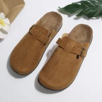 Zuecos de corcho 2025 para mujer, zapatos de moda de cuero cómodo tipo patata con soporte de arco, pantuflas de playa para interiores y exteriores - details 1