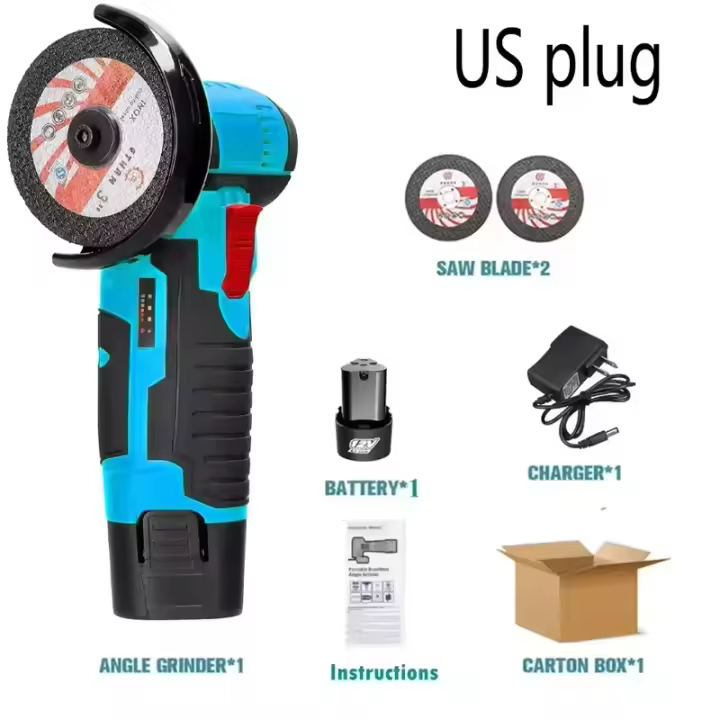Mini Amoladora Angular 12V, Recargable, Sin Cable Herramienta de Pulido y Corte para Bricolaje - 1