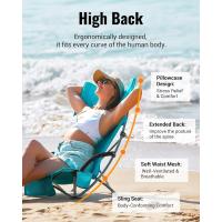 Silla de Playa Plegable Ligera Carga Max 180kg Asiento Inferior con Respaldo Alto - details 2