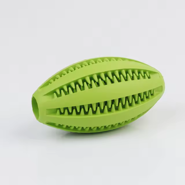 Pelota de rugby dental de goma Rugbys ovaladas para perros medianos y grandes - 1