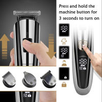 Kemei-cortadora de pelo eléctrica, Kit de belleza, afeitadora multifunción, recortadora de barba, corte inalámbrico, hine, pantalla LCD 5 - details 1