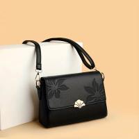 Bolso bandolera vintage con estampado floral para mujer, con detalles de hardware, ligero con correa extraíble, cierre de cremallera, forro de poliéster, diseño de color sólido para uso diario - details 0