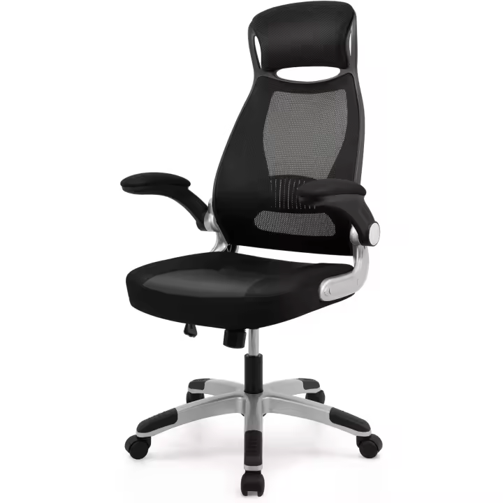 Silla de Oficina, Silla de Escritorio ergonómica, Silla giratoria de malla para computadora con reposabrazos plegables, Altura ajustable - 1