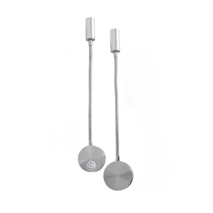 Luz Led de pared Flexible con cuello de cisne, candelabro moderno con cable, iluminación para dormitorio, luminaria de lectura, iluminación de aluminio, 3W - 1