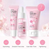 5/3 piezas/set Sakura sets de cuidado de la piel Suero Tónico Limpiador Protector solar Crema para ojos Regalo Producto de cuidado facial - details 14