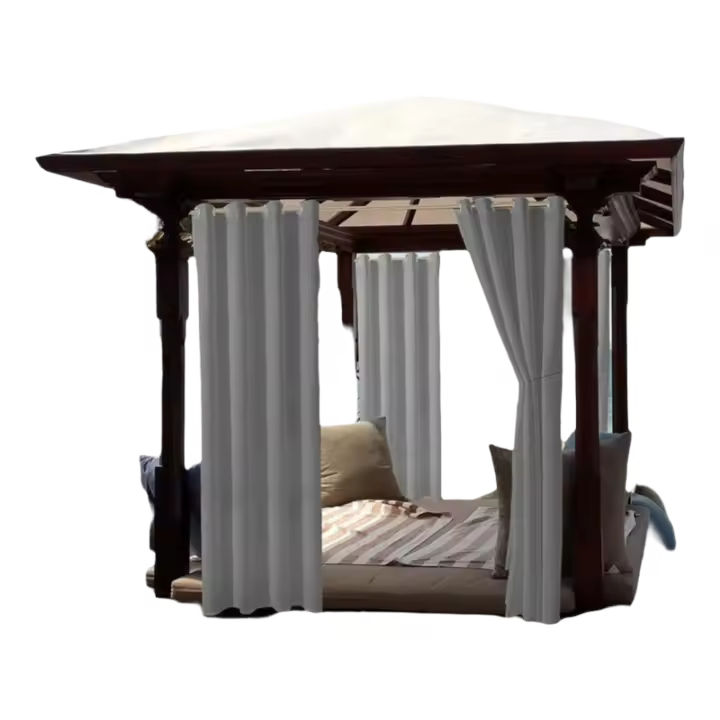 Cortina opaca para jardín, Patio, Gazebo, a prueba de viento, protección UV, cortinas aislantes resistentes al moho con ojales - 1