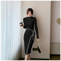 Elegante Vestido de Punto con Cordones Moda de Oficina para Mujeres en Otoño-Invierno - details 19