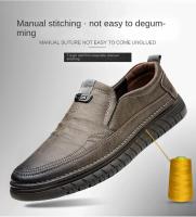 Mocasines de alta calidad para exteriores, cómodos, a la moda, suaves, clásicos, antideslizantes, hechos a mano, zapatos casuales de hombre de cuero vacuno. - details 5