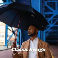 Paraguas de apertura automática, mango clásico de madera con agarre fácil, diseño de dosel resistente al viento, a la lluvia y duradero, versátil - details 3