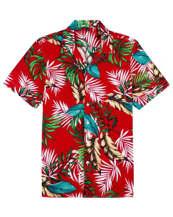 Verano hawaiano impreso en 3D con plantas coloridas y ropa de mujer, camisa de manga corta de playa, informal de moda para hombre - 1