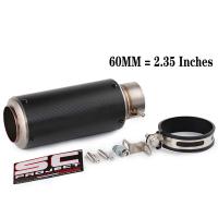 51mm/60mm/63mm Universal Motorcycle Exhaust Muffler Tailpipe SC project Canister Tail Pipe Stainless Carbon fiber 2Inches - details 7