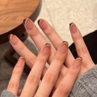 Caja de 24 piezas uñas removibles estilo corto parches uñas postizas uñas tabletas - details 74