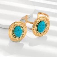Conjunto de Pulsera y Anillo de Turquesa Diseño Retro Exagitado con Inlay Europeo-Americano - details 3