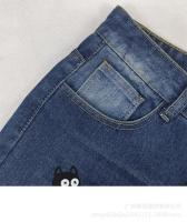 Vaqueros de pierna recta para mujer de color liso, corte holgado Ue, bolsillo en línea, estilo reetwear, botón de parche - details 2