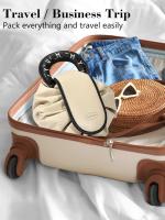 Bolsa organizadora de maquillaje con cordón: bolsa de maquillaje plana para viajes, bolsas de cosméticos grandes para mujeres y niñas, color albaricoque - details 3