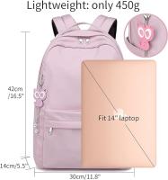 Mochila informal impermeable para campus, puede contener una computadora portátil de 14 pulgadas, adecuada para viajes escolares, mochila liviana - details 1