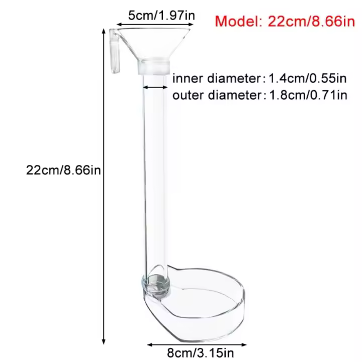 Alimentador de peces de acuario acrílico, tubo transparente, multifuncional, gran capacidad, dispensador de alimentos para acuario, tanque de camarones - 1