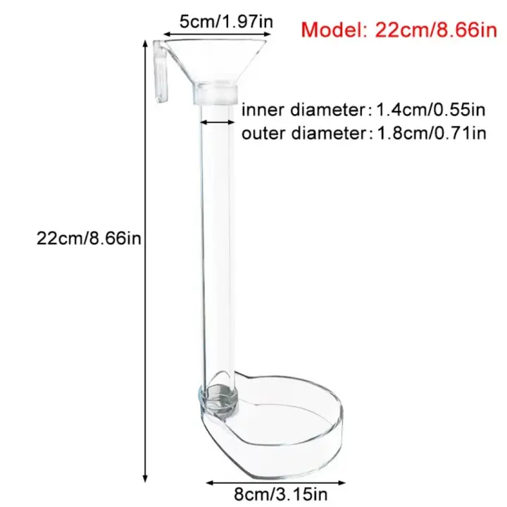Alimentador de peces de acuario acrílico, tubo transparente, multifuncional, gran capacidad, dispensador de alimentos para acuario, tanque de camarones - 1