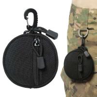 Mini monedero portátil con hebilla Triangular para hombre, informal, para exteriores, soporte para llaves, riñonera, funda redonda, billetera con cremallera - details 0