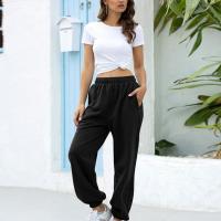 Pantalones de sandalia sueltos deportivos casuales para mujer, cintura elástica, color sólido - details 4
