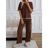 Ropa de mujer de moda 2025 primavera y verano temperamento casual de manga corta conjunto de pantalones de punto - details 31