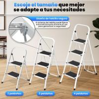 Escalera Plegable de 4 Peldaños Estructura de Acero con Escalera Antideslizante - details 1
