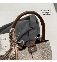 Bolso de mano de mujer nuevo de primavera y otoño de nicho de moda 2025, bolso de hombro versátil de moda, bolso de cubo tejido. - details 5