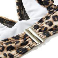 Bikini de Cintura Alta para Mujer 2024 Traje de Baño de Rayas con Cuello en V - details 18