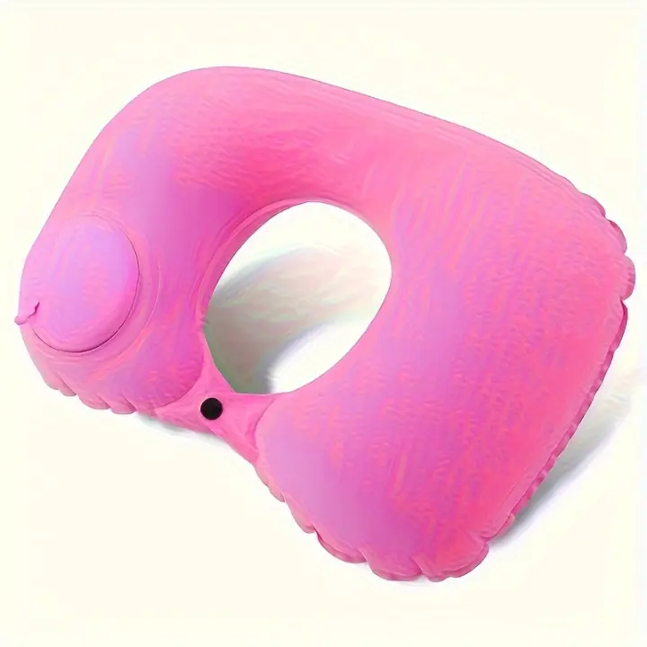 1pc de Almohada de Cuello Inflable Ultra-Ligera Portátil, Almohada Cervical Automática de Forma de U, Adecuada para Viajes, Hogar, Oficina y Uso en Coche. - 1