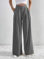 Pantalones de Oficina para Mujer de Cintura Alta y Pierna Ancha Cómoda y Elegante Estilo Clásico de Algodón Ajuste Suelto, No Ajusta, Moda de los 90s - details 17