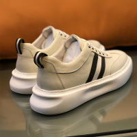 Zapatos blancos de estilo británico de cuero, zapatos de plataforma con aumento para hombres - details 13