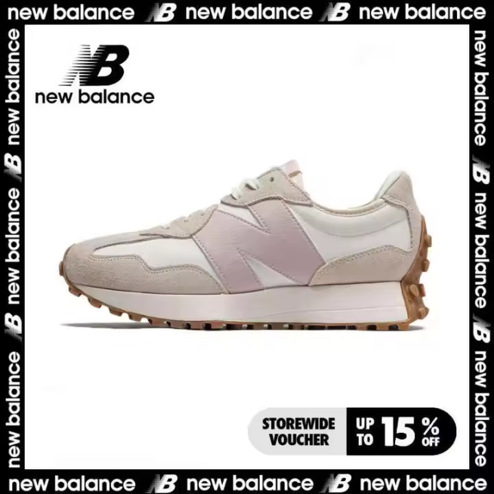 Leten Leten 【Tienda insignia oficial】 NB 327 zapatos deportivos informales para mujer blanco gris rosa Zapatos de trabajo Zapatos de trabajo - 1