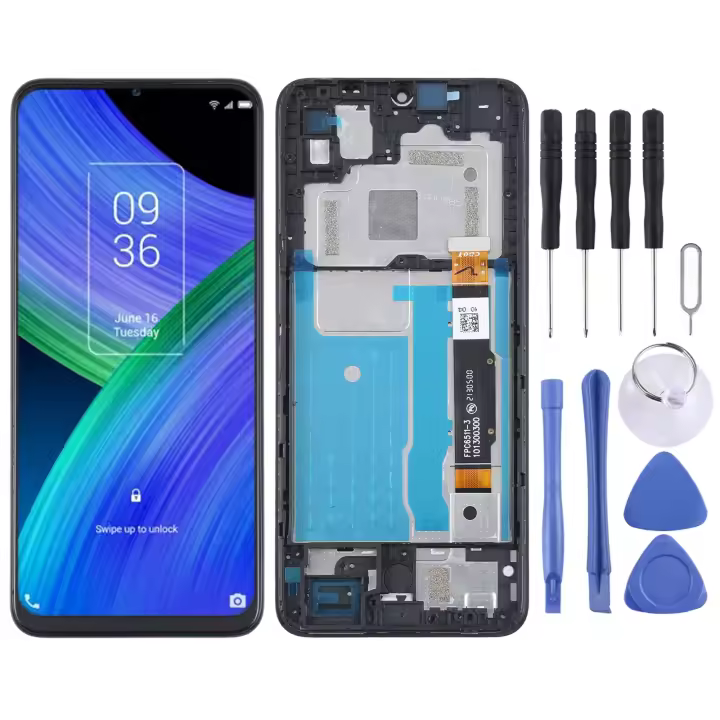 Pantalla LCD y digitalizador de montaje completo con marco para TCL 20 R 5G - 1