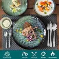 Juego de vajilla verde, juego de cena de esmalte de cambio reactivo, juego de platos y tazones - details 1