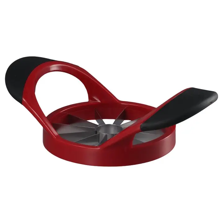 Rebanador de fruta de acero inoxidable/plástico, duradero, 4,72 pulgadas, 12 cuchillas súper afiladas, corte de fruta roja, rebanador grueso para restaurante - 1