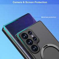 Funda protectora de metal magnético para Samsung S23 S22 Ultra con frente de vidrio templado + parte trasera de PC, marca RUWANGAA, compatible con - details 4