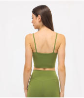 SHINBENE-Top corto de entrenamiento para mujer, sostén deportivo de nailon suave, acolchado, a prueba de sudor, con sujetador incorporado - details 6