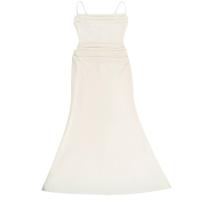 Vestido de malla con cuello halter y tirantes para mujer, verano puro deseo viento, temperamento simple, vestido CF25142GNG - details 14