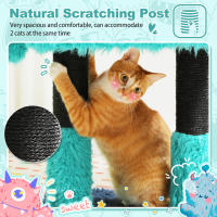 PAWZ Road 2 en 1 Árbol para gatos con postes rascadores de sisal, condominio acogedor, pequeño árbol para gatos de interior, linda casa de cama para gatos, juguetes para mascotas - details 7