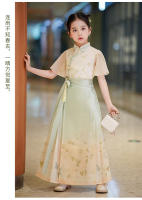 Falda Ma Mian, conjunto Hanfu de verano para niños, disfraz Tang mejorado de estilo chino para niña antigua, novedad de 2025 - details 10