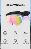 Kapvoe-Gafas de esquí para niños de 4 a 15 años, lentes profesionales antivaho para Snowboard, doble UV400, máscara de esquí, 2024 - details 1