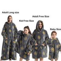 Manta de franela de invierno para adultos y niños, sudadera con capucha de manga larga, jersey de lana, manta usable, regalo - details 10