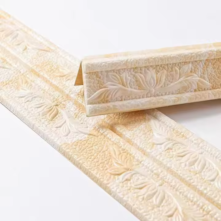 Zócalo creativo plegable para decoración del hogar, papel tapiz de esquina anticolisión, tira de borde, pegatinas, pegatina de pared, línea de cintura - 1