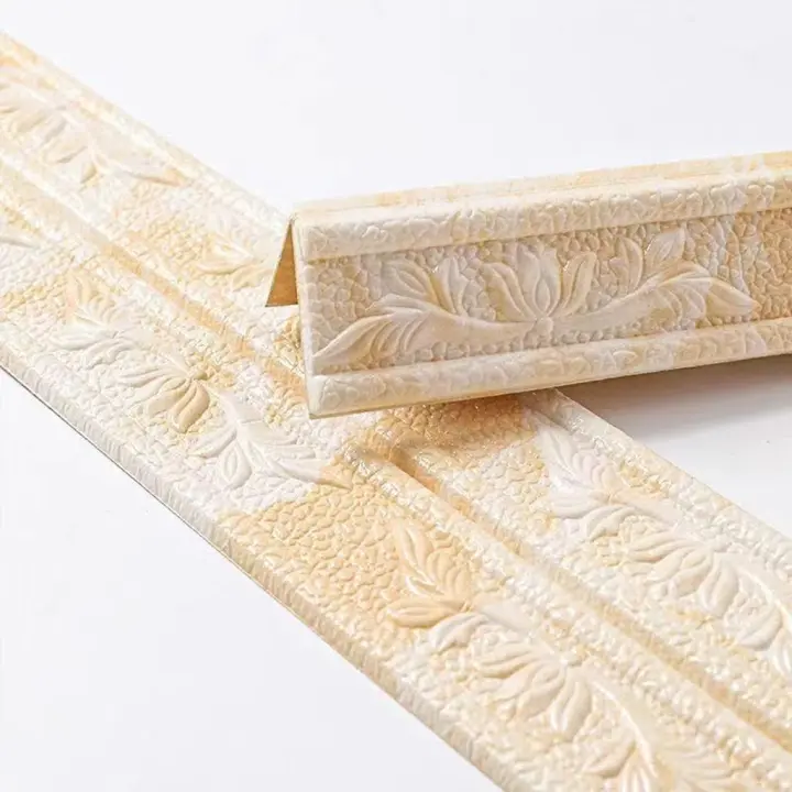 Zócalo creativo plegable para decoración del hogar, papel tapiz de esquina anticolisión, tira de borde, pegatinas, pegatina de pared, línea de cintura - 1