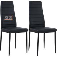 Sillas de Comedor Juego de 4 Sillas de Metal para Cocina, Silla de Mesa Comoda Silla con Asiento Tapizado, Negro - details 147