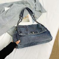 Bolso de hombro versátil y elegante de moda 2015 con correa de cadena - Casual, azul y blanco, gran capacidad, correa fija, forro de poliéster, bolso de mano - details 12