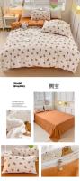 Juego de cama: Sábana ajustable de algodón lavado puro de cuatro piezas, funda de edredón, juego de tres piezas de cama individual para dormitorio de estudiantes: Sábana, funda, - details 31