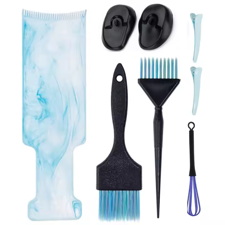 Juego de tinte profesional para estilismo y resaltado, herramientas de peluquería, palo mezclador, cepillo para teñir el cabello, Protector de oreja, bricolaje, 3/8 Uds. - 1