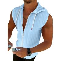 Una nueva moda casual cremallera sin mangas con capucha transpirable cómodo jacquard top de verano Un hombre necesita un top - details 0